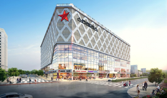 KB부동산신탁이 시행하고 더트리니티가 위탁해 짓는 '동부산 오시리아 스타테라스' 상업시설이 14일 분양된다. 동부산 오시리아 스타테라스 투시도.<더트리니티 제공>